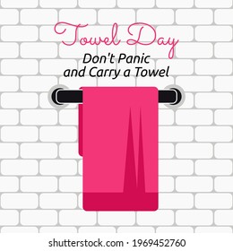 vector graphic of towel day good for towel day celebration. flat design. flyer design.flat illustration.