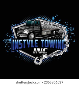 Vector Graphic Of Towing Truck and Recovery Logo Design