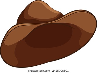 Vector graphic of a traditional brown cowboy hat.