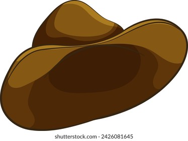 Vector graphic of a traditional brown cowboy hat