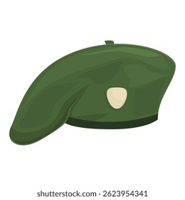 Vector graphic of a traditional green flat cap, isolated on a white background