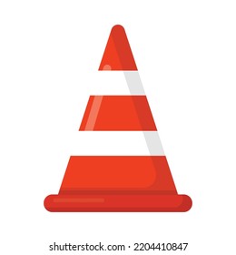 Vector graphic of traffic cone. Red cone illustration with flat design style. Suitable for content design assets