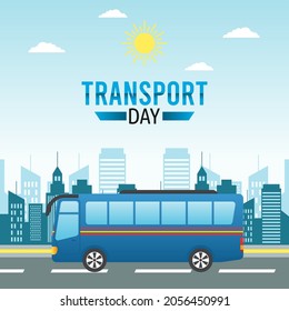vector graphic of transport day good for transport day celebration. flat design. flyer design.flat illustration.