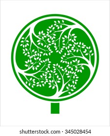 Vector graphic tree on white background. 