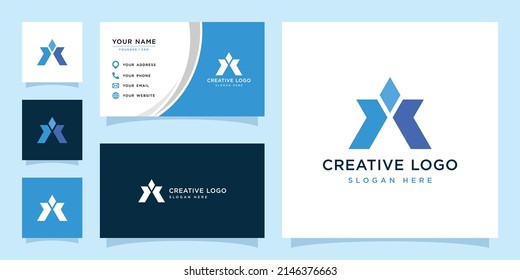 Vector graphic of triangle initial A logo and business card design template