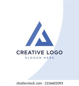 vector graphic triangle initial logo Letter A unique concept