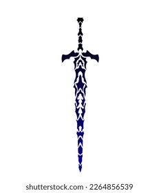 vector graphic of tribal art tattoo sword