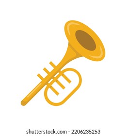 Vector graphic of trumpet. Music instrument illustration with flat design style. Suitable for content design assets
