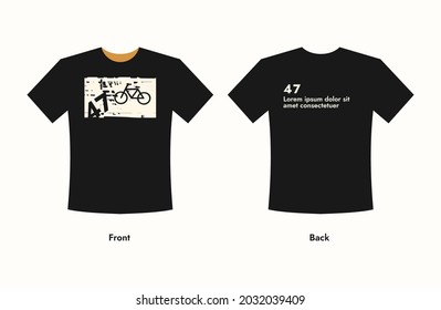 Camiseta gráfica vectorial y diseño de moda en ropa. Tipografía, impresión, vector, ilustración. Swatches globales.