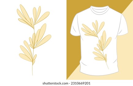 Diseño de camisetas gráficas vectoriales, con hojas