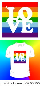 Diseño de camisetas gráficas vectoriales, con lgbt 