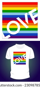 Diseño de camisetas gráficas vectoriales, con lgbt 