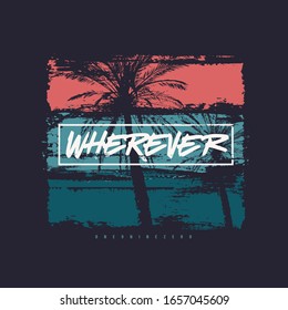 Vector graphic t-shirt design, poster, print on the theme of vacation.