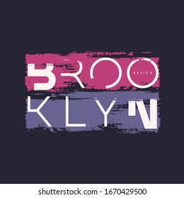 Vector graphic t-shirt design, poster, print on the theme of Brooklyn NYC.