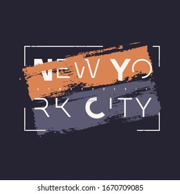 Vector graphic t-shirt design, poster, print on the theme of New York City.