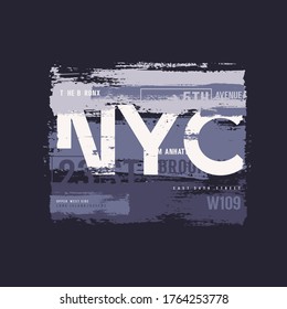 Vector graphic t-shirt design, poster, print on the theme of New York City.
