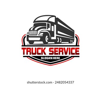 Gráfico de Vector para el diseño del logotipo del camión, Vector del logotipo del camión Premium Truck Company o logística del camión y entrega Plantilla de diseño del logotipo