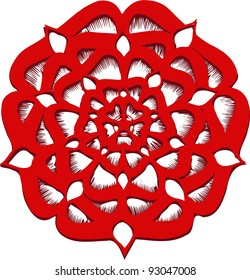 Vector graphic of a Tudor Rose in a mandala form