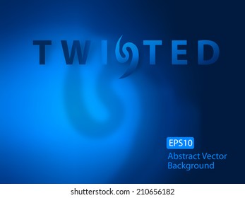 Vector Graphic with Twisted Title and Shadow on Dark Blue Background