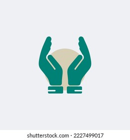 VECTOR GRAPHIC OF TWO HANDS ICON