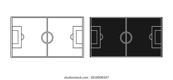 Vector graphic of two simple soccer field layouts side by side