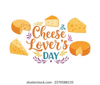 vector graphic of typography national cheese lover's day good for national cheese lover's day celebration flat illustration design.