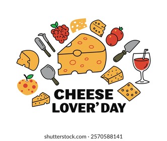 vector graphic of typography national cheese lover's day good for national cheese lover's day celebration flat illustration design.