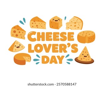 vector graphic of typography national cheese lover's day good for national cheese lover's day celebration flat illustration design.