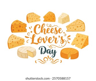 vector graphic of typography national cheese lover's day good for national cheese lover's day celebration flat illustration design.