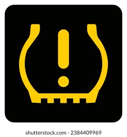 Vector graphic of tyre pressure monitoring system warning light