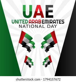 vector graphic of UAE national day good for UAE national day celebration. flat design. flyer design.flat illustration. national day. celebration.	