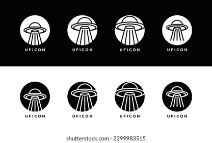 Vector graphic of ufo design template, ufo icon collection editable resizable EPS 10