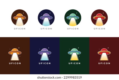 Vector graphic of ufo design template, ufo icon collection editable resizable EPS 10