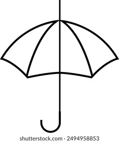 Vector Gráfico de Icono de paraguas, en estilo de dibujos animados Elementos de Vector de silueta de Plantilla de diseño mínimo, aislado sobre fondo transparente, utilizado para App móvil, Sitio web, Vectores ui y ux.