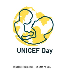 vector graphic of UNICEF Day good for national UNICEF Day celebration. flat design. flyer design.flat illustration.