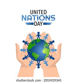 vector graphic of united nations day good for united nations day celebration. flat design. flyer design.flat illustration.