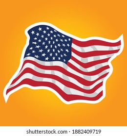 vector graphic of united states flag. cool for stickers design, tshirt design, book cover, etc