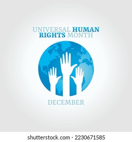vector graphic of universal human rights month good for universal human rights month celebration. flat design. flyer design.flat illustration.