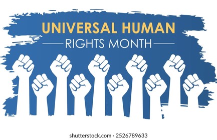 vector graphic of Universal Human Rights Month background design template. Holiday concept. Banner poster, flyer and background design template. Vector illustration.