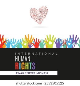 vector graphic of universal human rights month good for universal human rights month celebration. flat design. flyer design.flat illustration.	