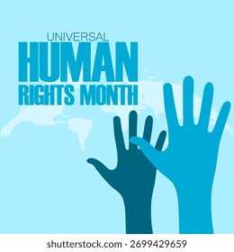 Gráfico vetorial do Mês Universal dos Direitos Humanos ideal para a celebração do Mês Universal dos Direitos Humanos.

