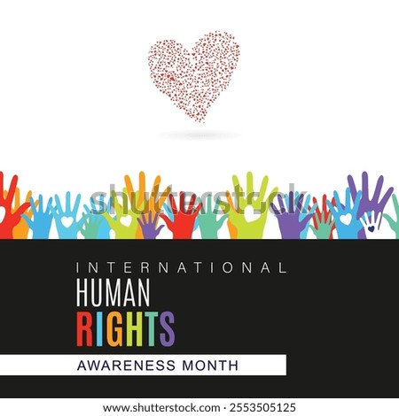 vector graphic of universal human rights month good for universal human rights month celebration. flat design. flyer design.flat illustration.	