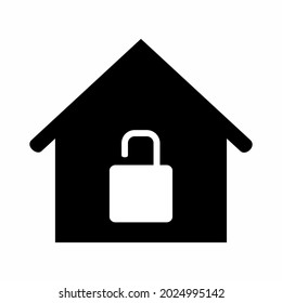 Vector Graphic of Unlocked House - Black Style - simple illustration. Editable stroke. Design template vector.outline style design.Vector graphic illustration
