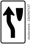 Vector graphic of a usa Keep Left MUTCD highway sign. It consists of the wording Keep Left and a horizontal arrow contained in a white rectangle