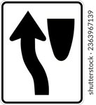 Vector graphic of a usa Keep Left MUTCD highway sign. It consists of the wording Keep Left and a horizontal arrow contained in a white rectangle