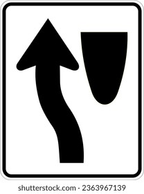Vector graphic of a usa Keep Left MUTCD highway sign. It consists of the wording Keep Left and a horizontal arrow contained in a white rectangle svg