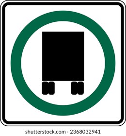 Vector graphic of a usa National Network Route MUTCD highway sign. It consists of a green circle enclosing the silhouette of a truck contained in a white rectangle