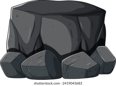 Vector graphic of various sized grey stones