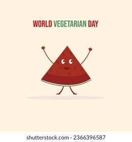 vector graphic of vegetarian day good for national vegetarian day celebration. flat design. flyer design.flat illustration.