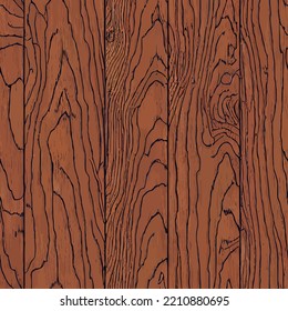 Gráfico vectorial de tablas verticales de madera marrón antiguas Textil sin soldadura perfecto para el fondo